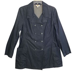 Talbots Navy Double-Breasted Jean Jacket